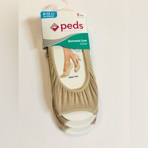Peds Extreme Low peep toe Liner Socks (pack of 3)